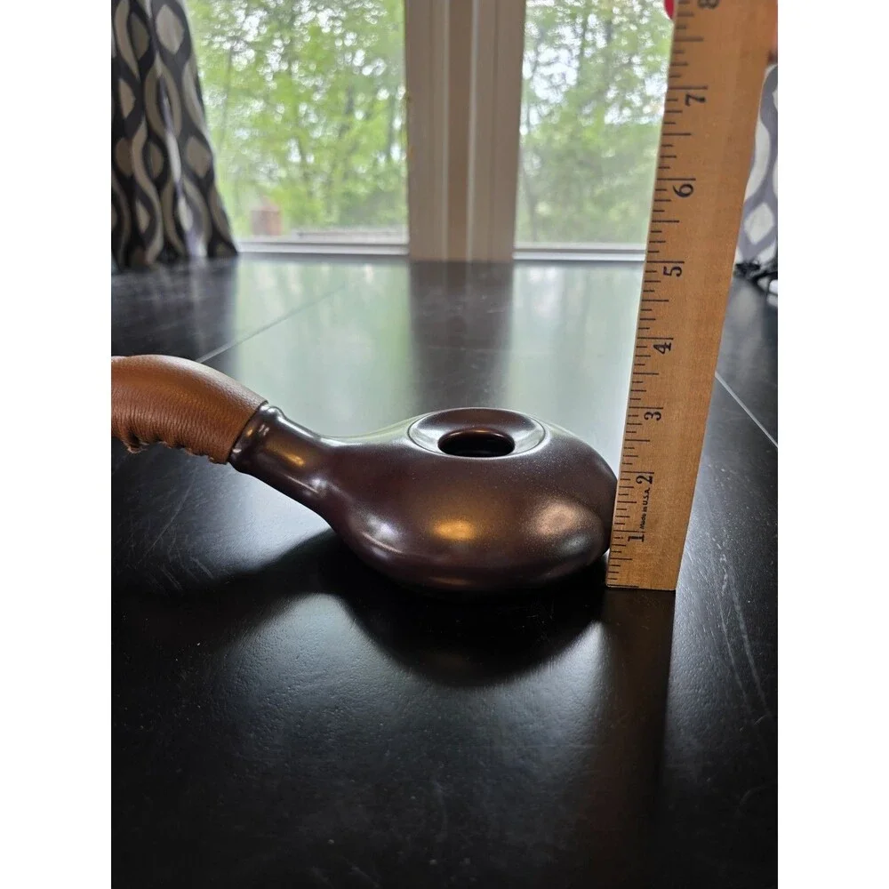 Nuvo Eco Ceramic Coffee Bean Roaster Brown Leather‎ Strap Handle Korea